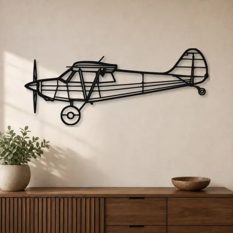 Silhouette d'avion Husky A-1C en métal, Décoration murale aéronautique