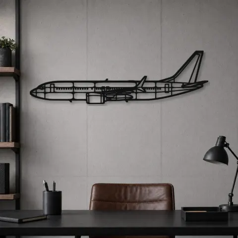 Vue alternative de Silhouette d'avion en métal 737, décoration murale en métal, décoration aéronautique, cadeau pour pilote