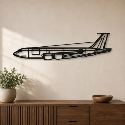 Silhouette en métal d'avion KC-135R Stratotanker, Décoration murale en métal, Décor aéronautique, Décor d'aviation