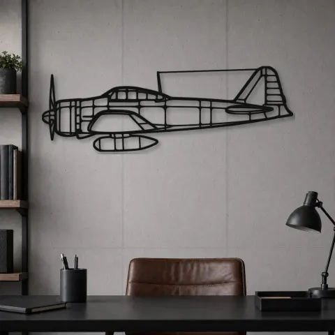 Vue alternative de Silhouette d'avion A6M2 Zero en métal, décoration murale en métal, décoration aéronautique, décoration d'aviation