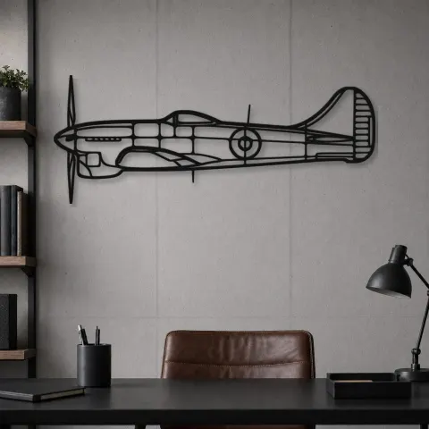 Vue alternative de Silhouette d'avion Tempest en métal, Décoration murale en métal, Décor aéronautique, Décor d'aviation