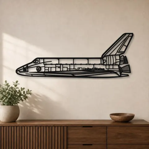 Silhouette en métal de la navette spatiale, décoration murale en métal, décoration aéronautique, décoration d'aviation