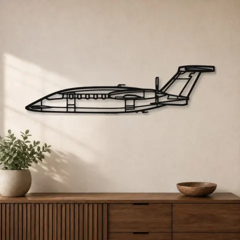 Silhouette d'avion en métal P-180 Avanti, décoration murale aéronautique
