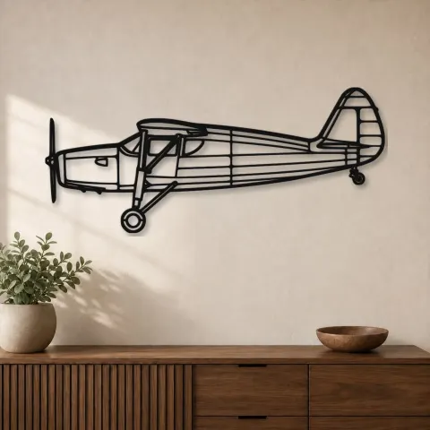 Silhouette en métal d'avion 24R Argus III UC61K, décoration murale en métal, décoration aéronautique, cadeau pour pilote