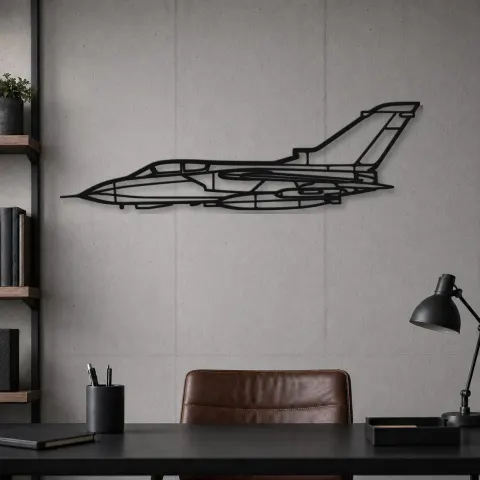 Vue alternative de Silhouette d'avion Tornado en métal, Décoration murale en métal, Décor aéronautique, Décor d'aviation