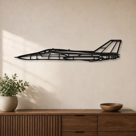 Silhouette di aereo F-111 Aardvark in metallo, Insegna in metallo per aerei, Decorazione da parete aviatore