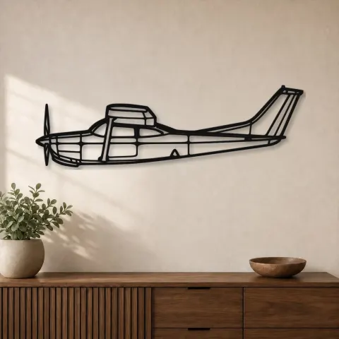 Silhouette de l'avion R182 en métal, décoration murale en métal, décoration aéronautique, décoration d'aviateur