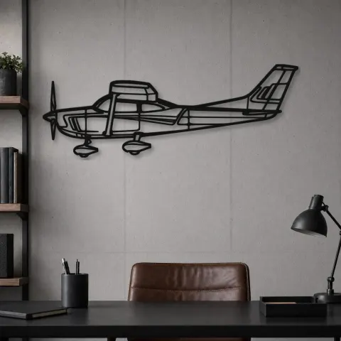 Vue alternative de Silhouette en métal d'avion C182, Décoration murale en métal, Décor aéronautique, Cadeau pour aviateur