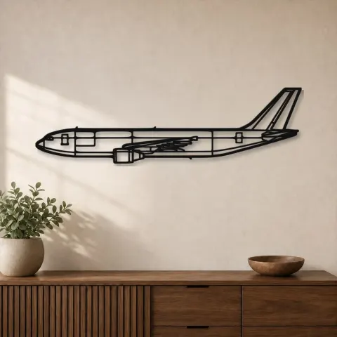 Silhouette d'avion en métal A300-600F, Décoration murale aéronautique