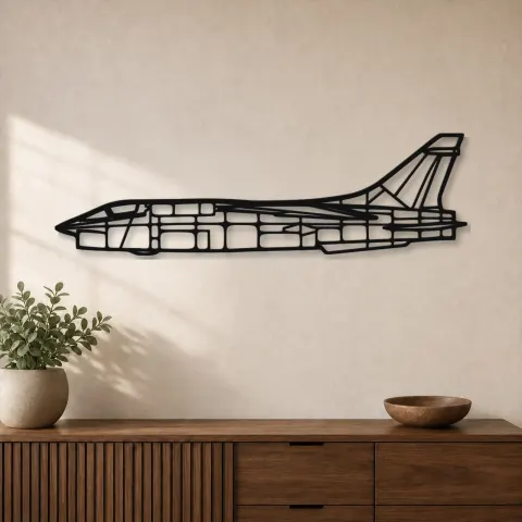 Silhouette de l'avion RF-8G en métal, décoration murale en métal, décoration aéronautique, décoration d'aviateur