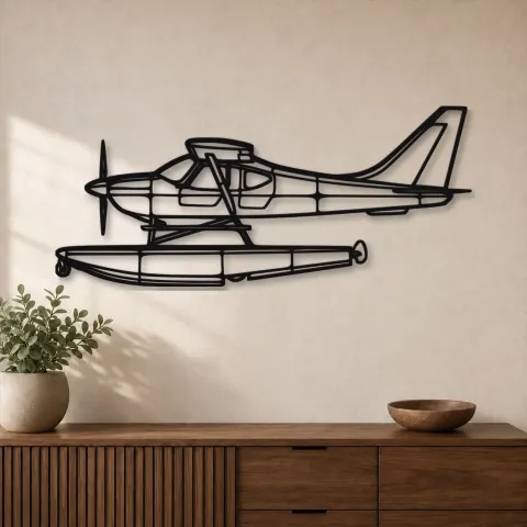 Silhouette d'avion Sportsman 2+2 en métal, Décoration murale en métal, Décor aéronautique, Décor d'aviation