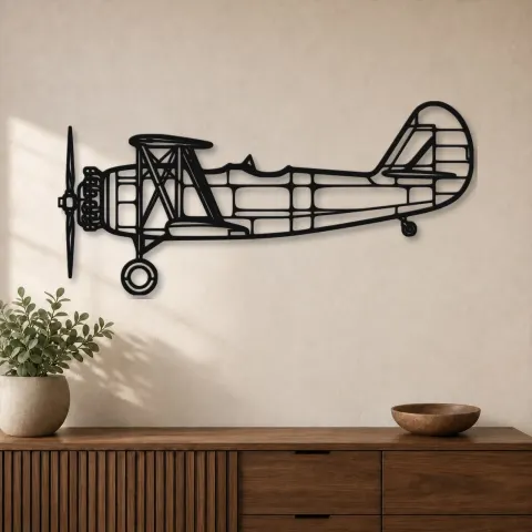 Silhouette d'avion en métal N3N-3, décoration murale aéronautique