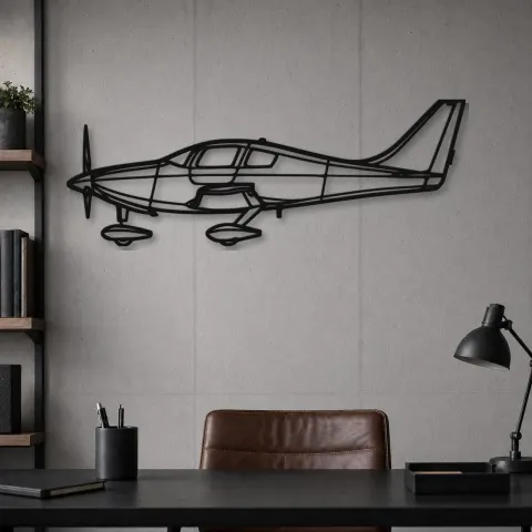 Vue alternative de Silhouette de l'avion Columbia 350 en métal, Silhouette d'avion en métal, Décoration murale aviation, Décoration aviateur