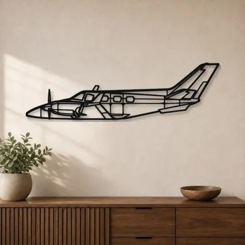 Silhouette d'avion B60 Duke en métal, Décoration murale en métal, Décor aéronautique, Cadeau pour aviateur