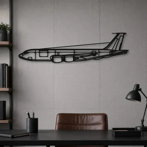 Vue alternative de Silhouette en métal d'avion KC-135R Stratotanker, Décoration murale en métal, Décor aéronautique, Décor d'aviation