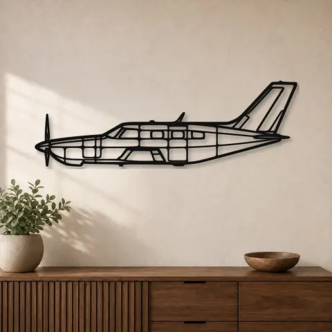 Silhouette en métal d'avion PA-46R-350T Matrix, Décoration murale en métal, Décor aéronautique, Cadeau pour aviateur