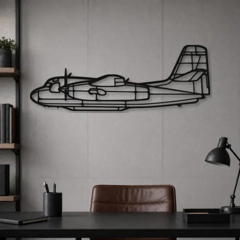 Vue alternative de Silhouette en métal d'avion S-2T, décoration murale en métal, décoration aéronautique, décoration d'aviation