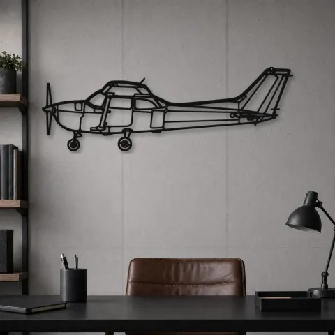 Vue alternative de Silhouette en métal d'avion Skyhawk 172, décoration murale en métal, décoration aéronautique, décoration d'aviation