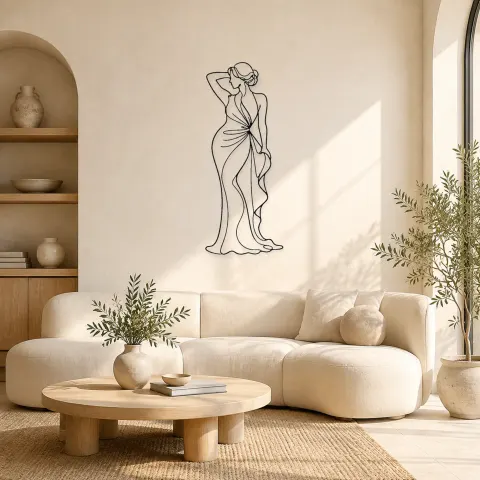 Décoration murale en métal "Pose Glamour du Soir" | Décor de Figure de Mode