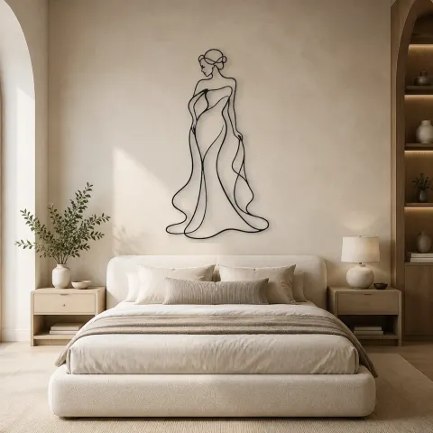 Vue alternative de Décoration murale en métal personnalisée Muse Féminine Intemporelle | Décor mural de figure féminine