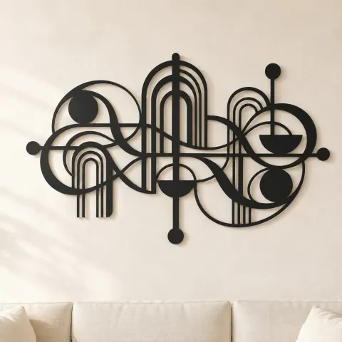 Mid-Century Arches Metal Wall Art | Modern Abstract Metal Decor