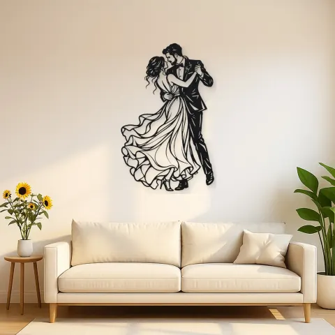 Wedding First Dance Metal Wall Art | Romantic Couple Decor
