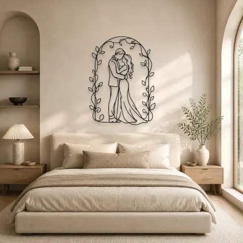 Vue alternative de Décoration murale en métal Couple Sous l'Arche Romantique | Décor Couple Romantique