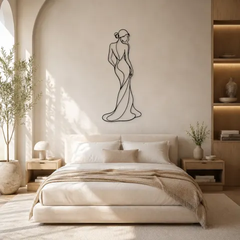 Vue alternative de Décoration murale en métal Minimal Back Curve | Décor mural féminin