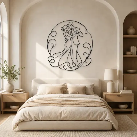 Vue alternative de Décoration murale en métal "Première danse de mariage" | Décor romantique pour couple