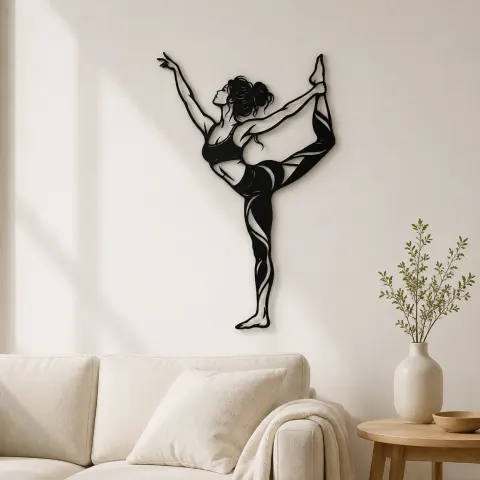 Dancer Pose Metal Wall Art | Movement Silhouette Decor