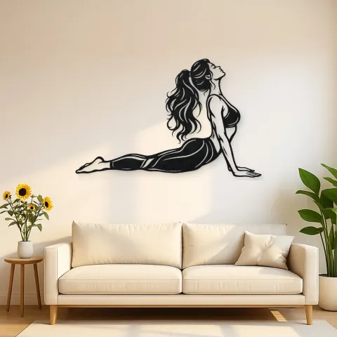Cobra Pose Flow Metal Wall Art | Movement Silhouette Decor