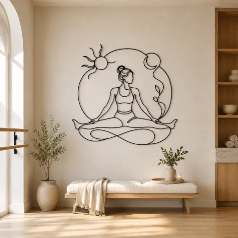 Décoration murale en métal Wide Leg Fold | Décor mural pour le yoga et la méditation