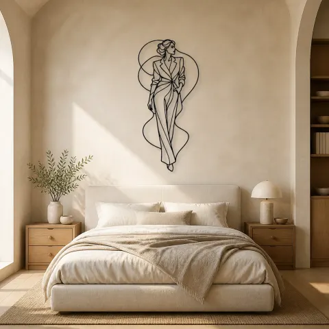 Vue alternative de Décoration murale en métal "Tenue Ajustée" | Décor Murale Figure de Mode