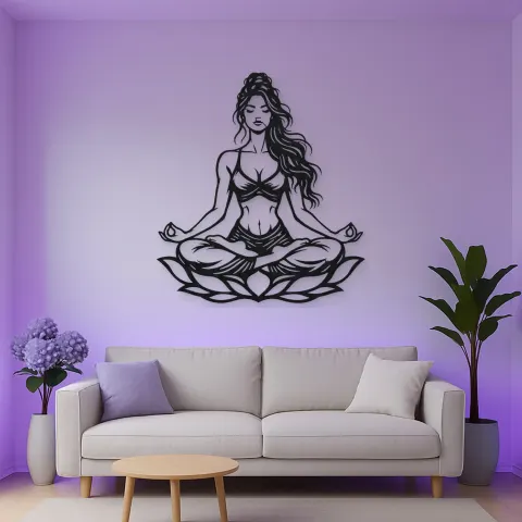 Lotus Meditation Metal Wall Art | Movement Silhouette Decor alternative Ansicht