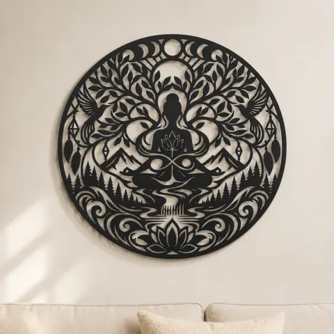 Infinite Peace Flow Metal Wall Art | Spiritual Boho Metal Decor