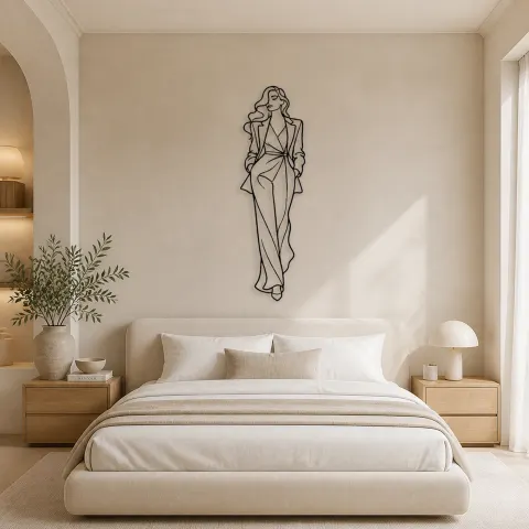 Vue alternative de Décoration murale en métal Femme Mode | Décor mural figure de mode