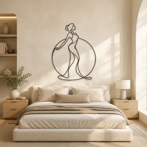 Vue alternative de Profil latéral dans un cadre | Décoration murale en métal