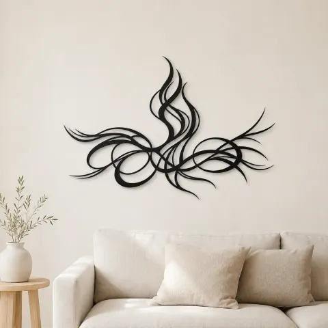 Rising Energy Lines Metal Wall Art | Modern Abstract Metal Decor