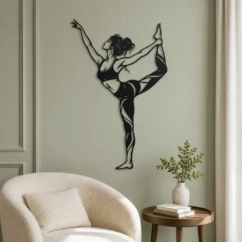 Vue alternative de Dancer Pose Metal Wall Art | Movement Silhouette Decor