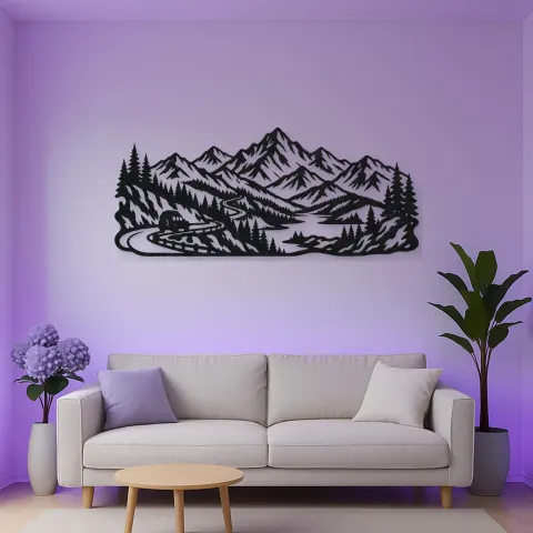 Vista alternativa de Mountain Road Journey Metal Wall Art | Travel and City Wall Decor