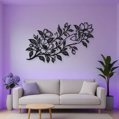 Vue alternative de Botanical Woman Hand Metal Wall Art | Minimalist Woman Line Art