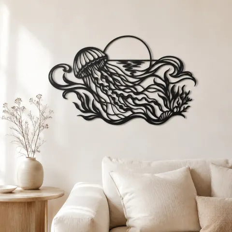 Jellyfish Drift Metal Wall Art | Coastal and Nautical Wall Decor