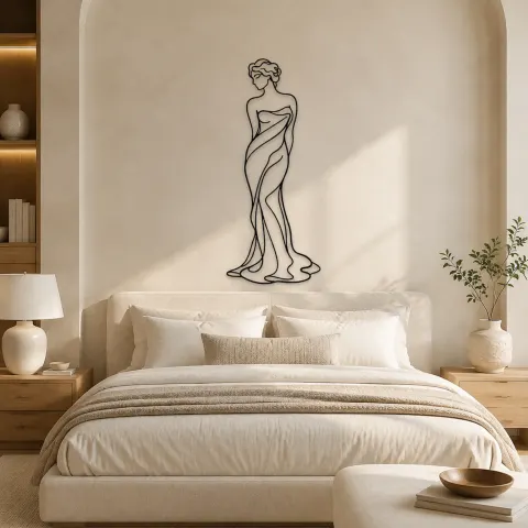 Klassische Venuslinie Metall-Wandkunst | Klassische Figuren Wanddekoration alternative Ansicht
