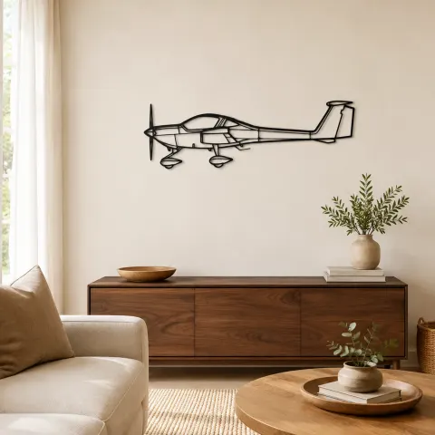 Silhouette d'avion DA20 en métal, Décoration murale aéronautique