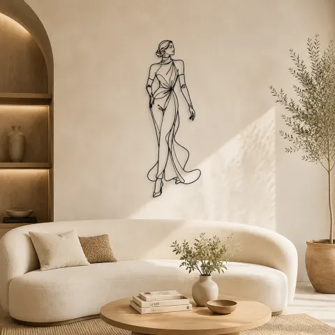 Décoration murale en métal modèle de gant long | Décor mural figure de mode