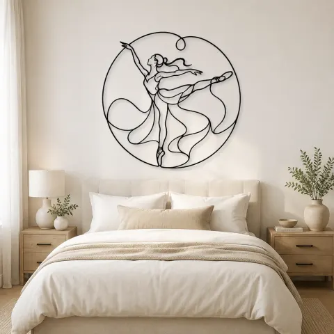 Vue alternative de Décoration murale en métal Ballet Arabesque | Décor mural silhouette de danse