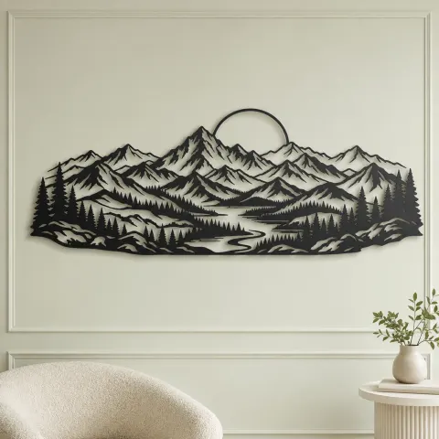 Vue alternative de Endless Mountain Horizon Metal Wall Art | Nature Silhouette Decor
