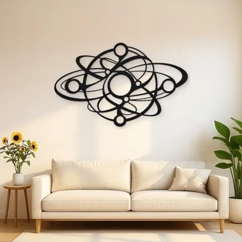 Orbiting Circle Harmony Metal Wall Art | Modern Abstract Metal Decor