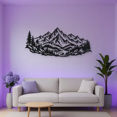 Jagged Adventure Range Metal Wall Art | Nature Silhouette Decor alternative Ansicht