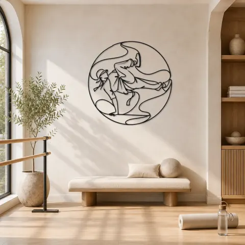 Décoration murale en métal Hip Hop Freeze | Décor mural silhouette de danse
